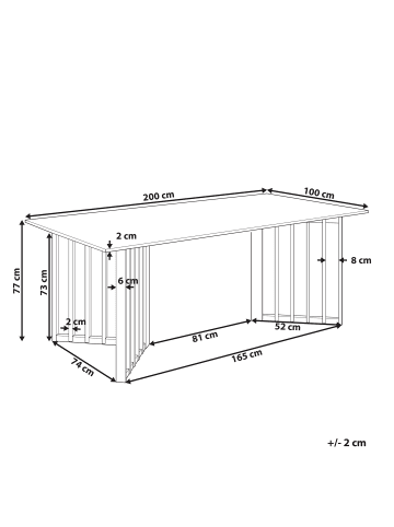 Beliani Esszimmertisch LEANDRA in Braun - (W) 100 x (H) 77 x (L) 200 cm