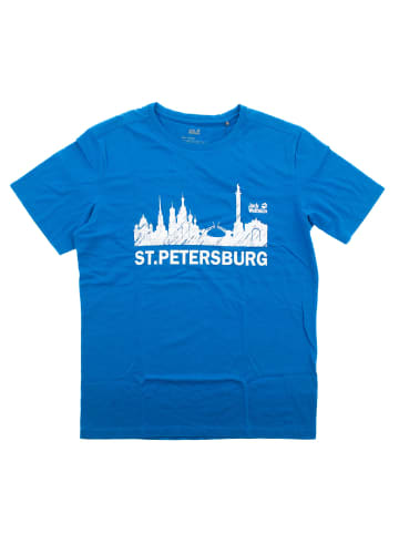 Jack Wolfskin T-Shirt St Petersburg T-Shirt Herren kurzarm Shirt in Weiß