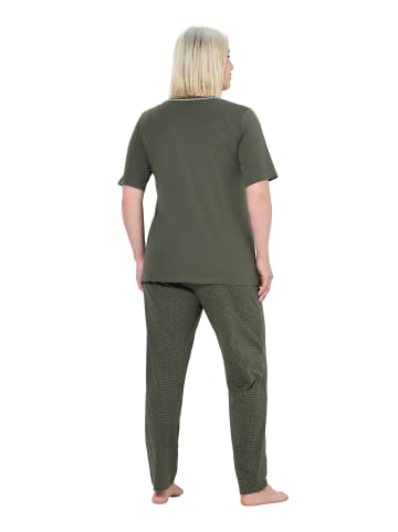 Ulla Popken Pyjama in olivgrau