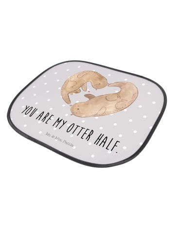 Mr. & Mrs. Panda pkw sonnenschutz Otter Herz mit Spruch in Grau Pastell