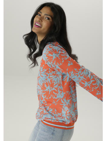 Aniston SELECTED Shirtbluse in orange-hellblau-weiß
