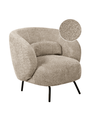 Beliani Sessel MAKELA in Beige/Schwarz - (W) 75 x (H) 72 x (L) 74 cm