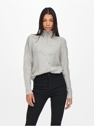 JDY Strickpullover in Super Light Grey Melange