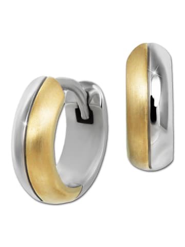 SilberDream Ohrringe Silber 925 Sterling Silber Two Tone gold/silber Creolen