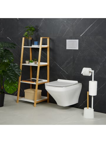 relaxdays WC Garnitur in Weiß - (B)16 x (H)66,5 x (T)11 cm