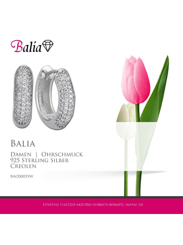 BALIA Silber 925 Damen Creolen 5-reihig Zirkonia Ohrring ca. 1,7cm