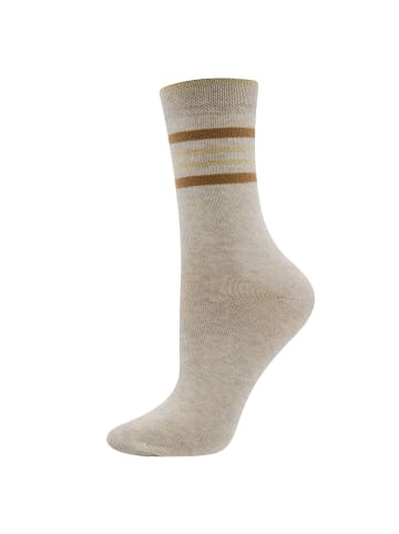 ewers Socken Ringel/Glitzer in dunkel beige meliert