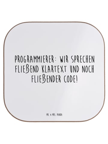 Mr. & Mrs. Panda Tassenuntersetzer Spruch Programmierer Codeflüs... in Weiß