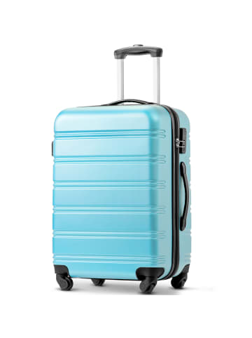 ABRIHOME Hartschalen Koffer mit 4 Universalrad Rollen und Schloss 74.5cm, hellblau