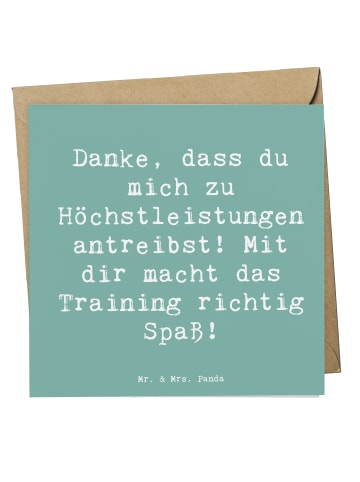 Mr. & Mrs. Panda Klappkarte Spruch Motivierender Fitness-Trainer... in Meeresbrise