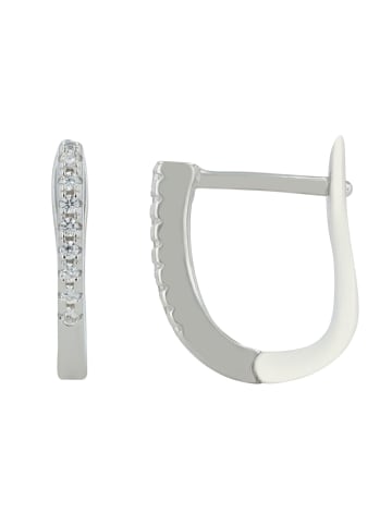 Adeliás Damen Ohrringe – Klappcreole aus 925 Silber in silber