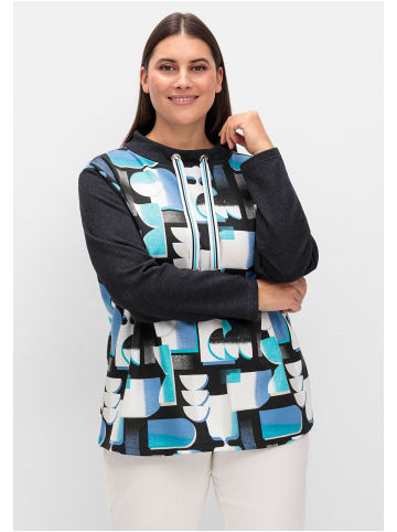 sheego Sweatshirt in schwarz gemustert