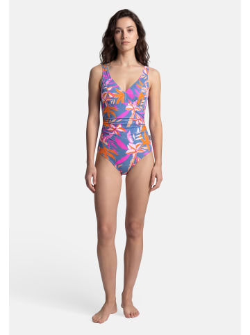 BECO the world of aquasports Badeanzug Tropical Flowers in blau-bunt