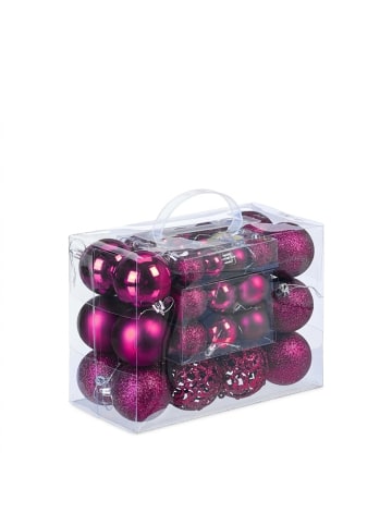 relaxdays 50-tlg. Weihnachtskugeln Set in Pink