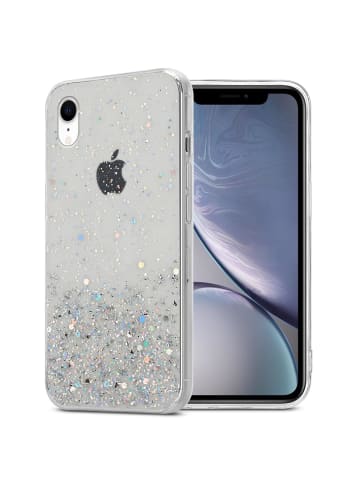 cadorabo Hülle für Apple iPhone XR Glitter in Transparent mit Glitter