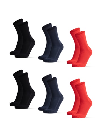 DANISH ENDURANCE Socken Bamboo Crew in red/black/navy