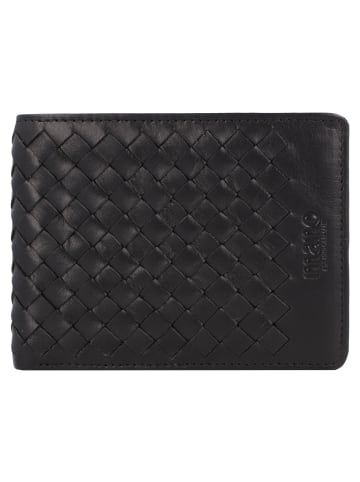 mano Don Luca Geldbörse Leder 13 cm in schwarz