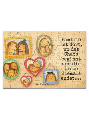 Mr. & Mrs. Panda Puzzle Igel Familie Design mit Spruch in Weiß