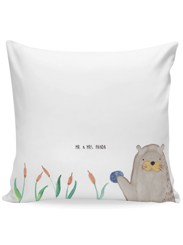 Mr. & Mrs. Panda kuschelkissen 40x40 Otter Stein ohne Spruch in Weiß