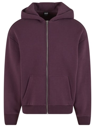 Urban Classics Sweatshirt FLUFFY ZIP in Lila
