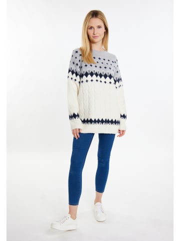 usha BLUE LABEL Strickpullover in Weiss Mehrfarbig