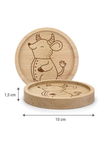 Mr. & Mrs. Panda Untersetzer Stier Astrologie ohne Spruch in Transparent