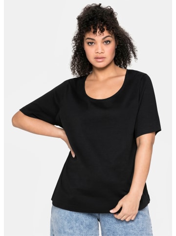 sheego T-Shirt in schwarz