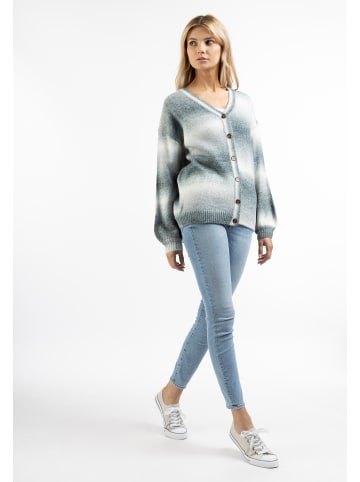 Albee Women Strickjacke Mit Knöpfen in Schwarz Mehrfrabig