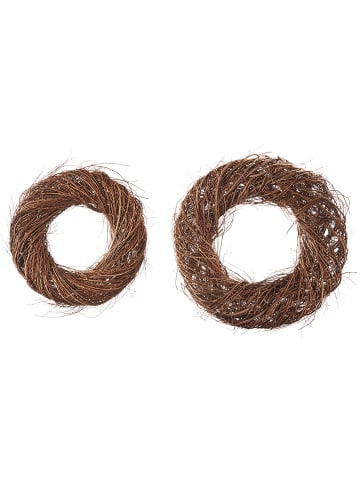 kobolo 2tlg. Set Gartendekoration WoodLoopS/2 in Braun