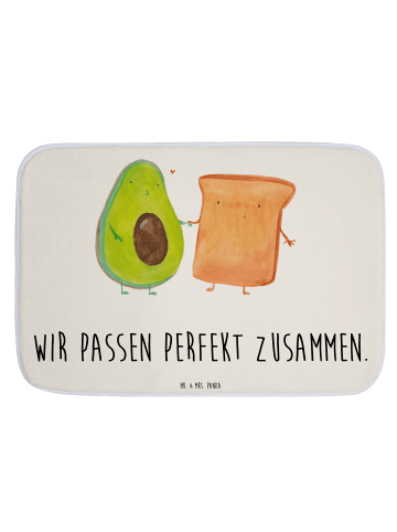 Mr. & Mrs. Panda Badezimmerteppich Avocado Toast mit Spruch in Weiß