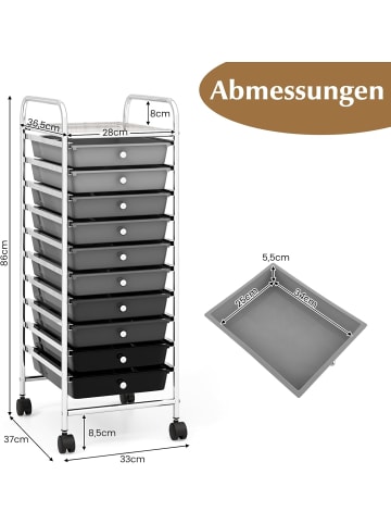COSTWAY Rollcontainer in Orange