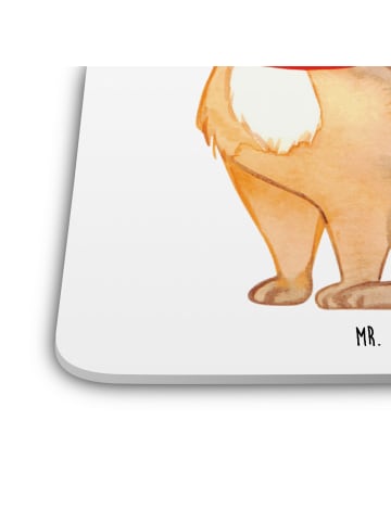 Mr. & Mrs. Panda Untersetzer für Gläser Hund Glück ohne Spruch in Weiß