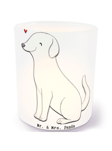 Mr. & Mrs. Panda Kerzenglas Labrador Lebensretter ohne Spruch in Transparent