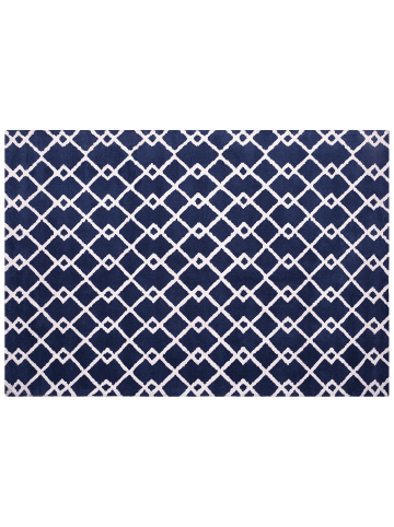 Beliani Kurzflor SERRES in Blau/Weiß - (W) 160 x (H) 1 x (L) 230 cm