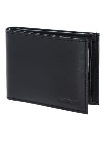 oxmox Leather Geldbörse RFID Schutz Leder 11 cm in schwarz-pure 2.0