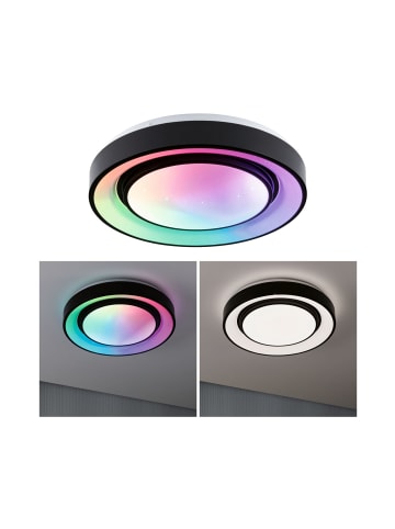 paulmann Deckenleuchte mit Rainboweffekt Dynamic RGB, Tunable White in Schwarz / Weiß