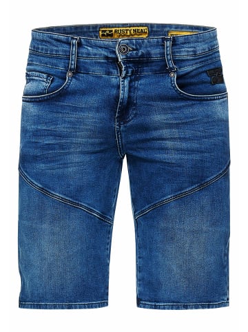 Rusty Neal Royal Blue Used Jeans Shorts "TUSCOR" in Blau