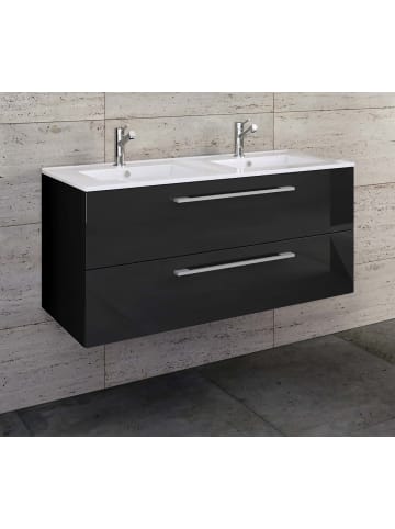 ebuy24 Waschbeckenunterschrank Budasi Schwarz 111 x 47 cm