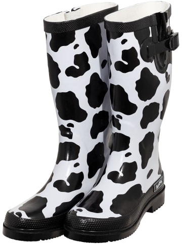 Bockstiegel Regenstiefel Kuh in schwarz/weiß in schwarz/weiß