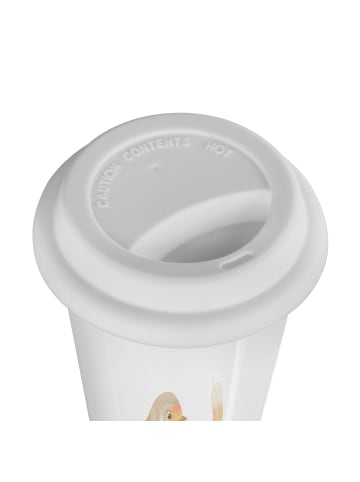 Mr. & Mrs. Panda Thermobecher Rotkehlchen Federn mit Spruch in Weiß