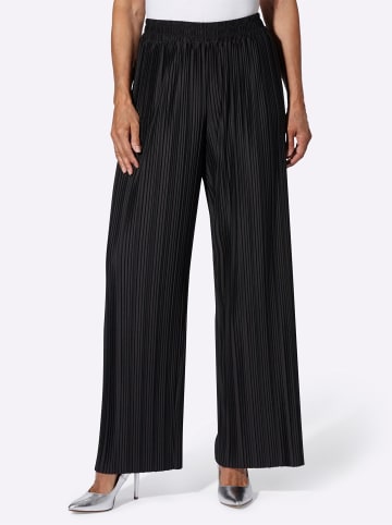 Sieh an! Plisseehose in schwarz