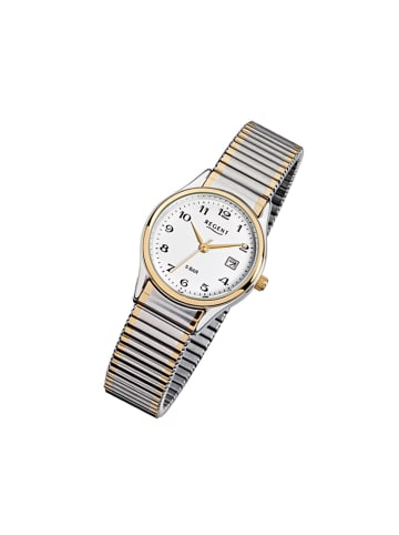 Regent Analog-Armbanduhr Regent Zugarmband silber, gold klein (ca. 29mm)