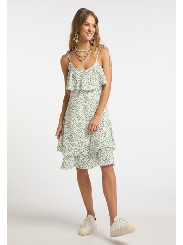 IZIA Damen Midikleid in Wollweiss Grün