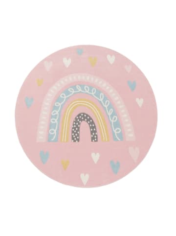 KADIMA DESIGN Kinderteppich Regenbogen Kinderzimmer in Rosa