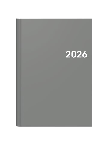 BRUNNEN Buchkalender 796 A5 1 Woche/2 Seiten grau 2026