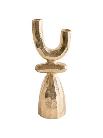 Beliani Kerzenständer KRADENIK in Gold - (W) 10 x (H) 33 x (L) 10 cm