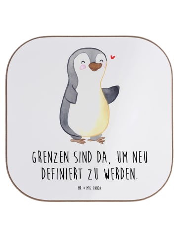 Mr. & Mrs. Panda Bierdeckel Pinguin Amputation mit Spruch in Weiß