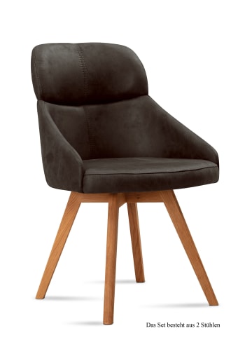 58 aufm Kessel ESSZIMMERSTUHL (2er-Set) Donna 52x82x63 Eiche geölt/Espresso