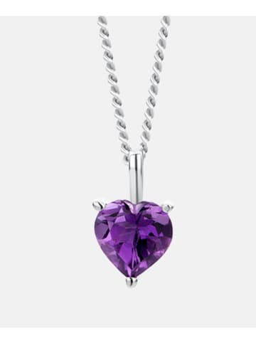 Diamant L'éternel Halskette mit Anhänger aus 375 Weißgold mit Amethyst Herz-Design