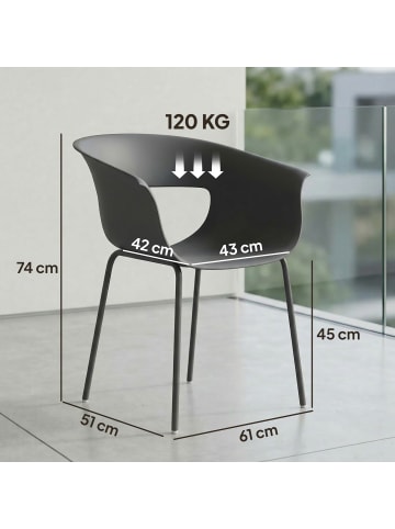 Outsunny Gartenstühle,61cm x 51cm x 74cm,grau